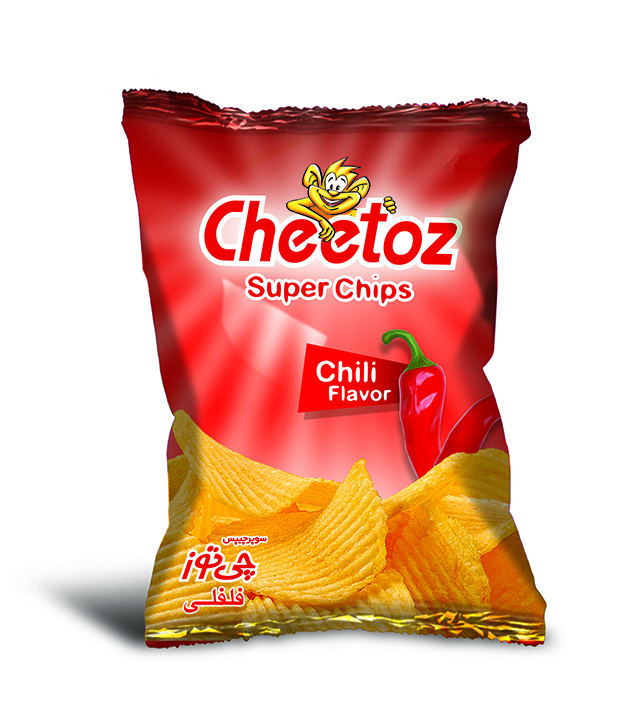 علامت تجاری سوپر چيپس چي توز فلفلي متعلق به شرکت صنایع غذایی دینا