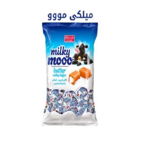 علامت تجاری ميلكي مووو تافي شيري كره اي با مغزي كرم شيري شيرين عسل  متعلق به شرکت شیرین عسل
