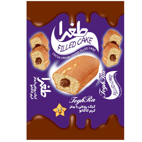 علامت تجاری طغرا كيك روغني با مغز كرم كاكائو  متعلق به شرکت نشاط صبا