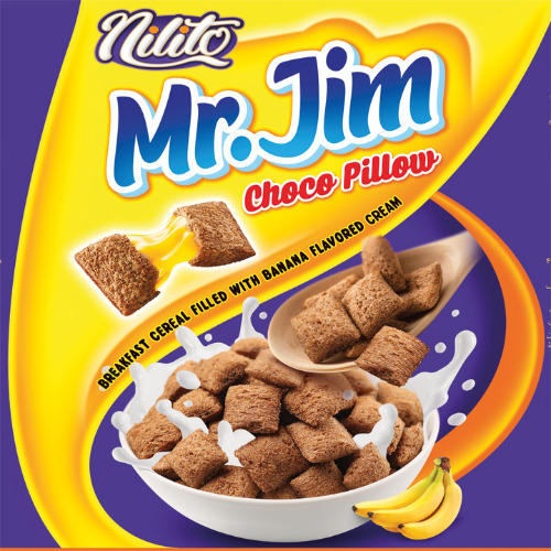 علامت تجاری .JiM BREAK FAST CEREAL FILLED WITH BANANA FLOWERD CREAM متعلق به شرکت تولیدی بازرگانی شیرین وطن