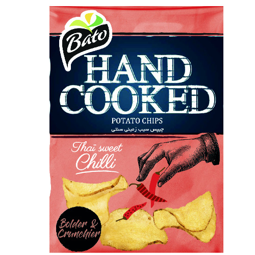 علامت تجاری چيپس سيب زميني سنتي Taht sweet chilli Bolder crunchier متعلق به شرکت کشت و صنعت طلاچین